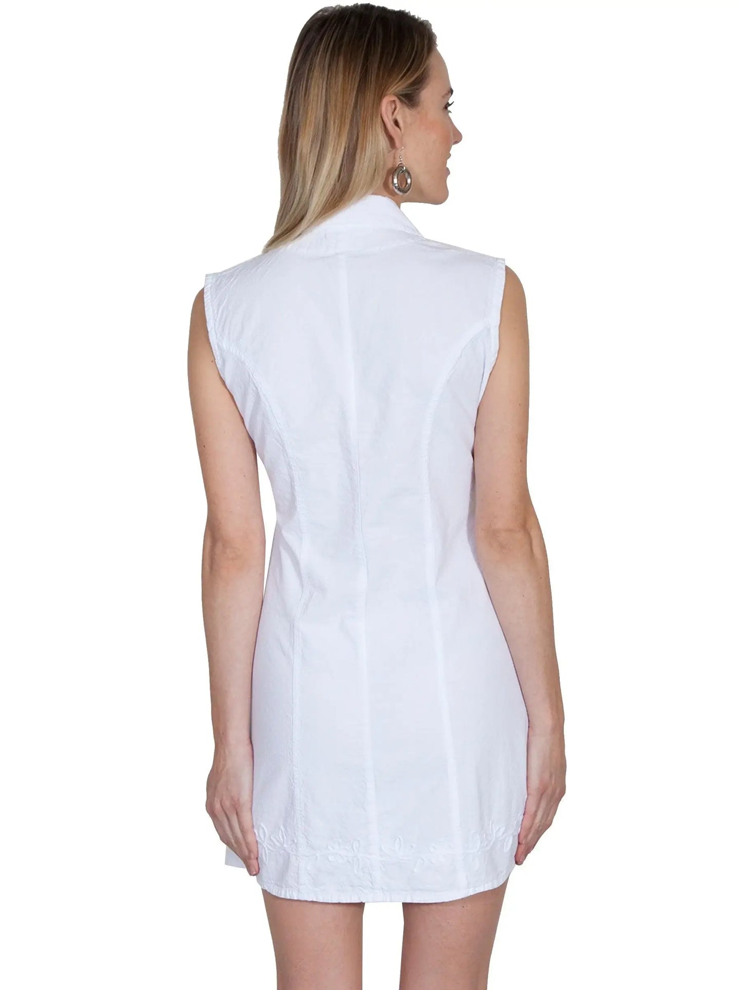 Scully WHITE S/L BUTTON FRONT DRESS - Scully Leather - Flyclothing LLC