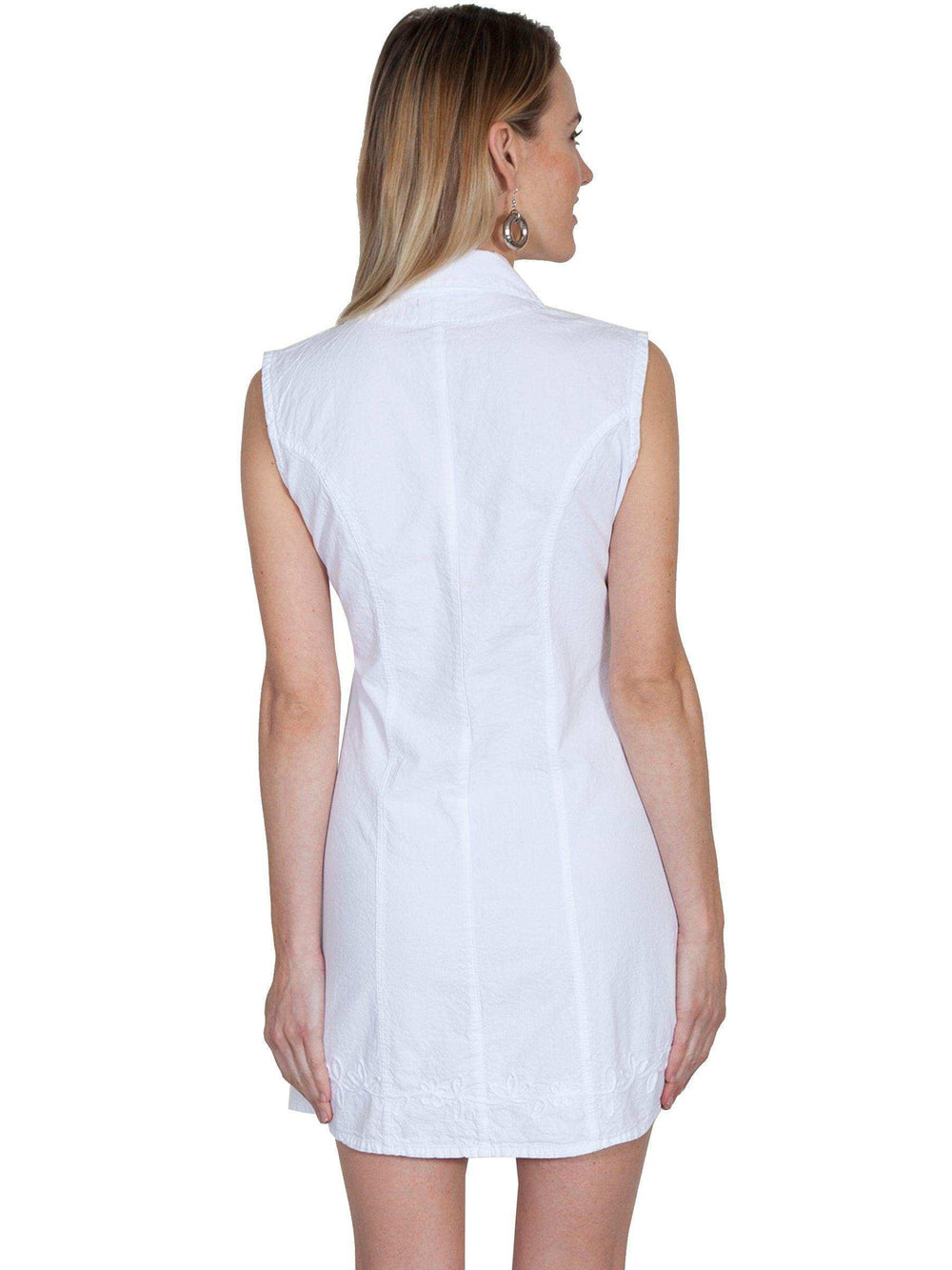 Scully WHITE S/L BUTTON FRONT DRESS - Scully Leather - Flyclothing LLC