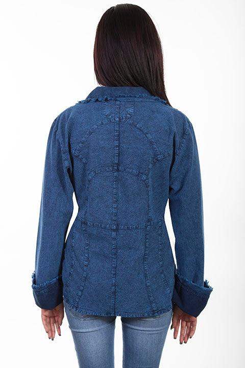 Scully DARK BLUE L/S COLLAR BLOUSE - Scully Leather - Flyclothing LLC