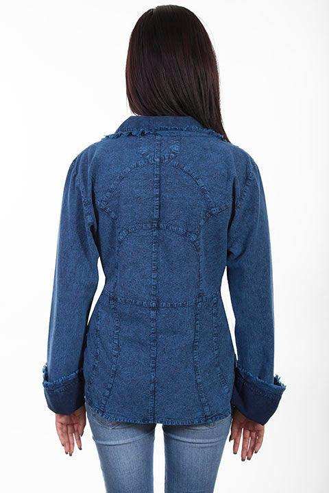 Scully DARK BLUE L/S COLLAR BLOUSE - Scully Leather - Flyclothing LLC