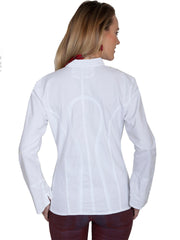 Scully WHITE L/S BLOUSE W/BAND COLLAR/BELL CUFFS - Flyclothing LLC