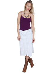 Scully WHITE TIE FRONT SKIRT ELASTIC BACK - Flyclothing LLC