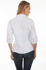 Scully WHITE COTTON JACKET W/ROLL SLEEVES - Flyclothing LLC
