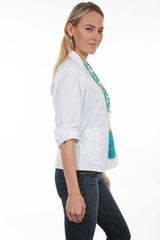 Scully WHITE COTTON JACKET W/ROLL SLEEVES - Scully Leather - Flyclothing LLC