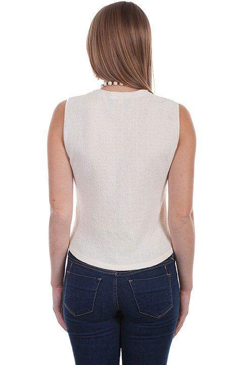 Scully NATURAL SLEEVELESS BUTTON FRONT BLOUSE - Scully Leather - Flyclothing LLC
