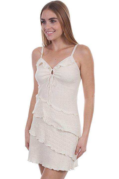 Scully NATURAL LAYERED COTTON DRESS KEYHOLE FRONT - Scully Leather - Flyclothing LLC