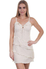 Scully NATURAL LAYERED COTTON DRESS KEYHOLE FRONT - Scully Leather - Flyclothing LLC