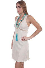 Scully NATURAL CROCHET STRAP "X" BACK DRESS - Scully Leather