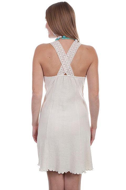Scully NATURAL CROCHET STRAP "X" BACK DRESS - Scully Leather