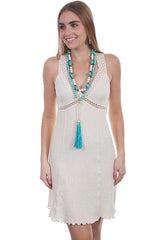 Scully NATURAL CROCHET STRAP "X" BACK DRESS - Scully Leather