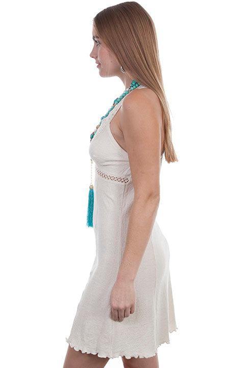 Scully NATURAL CROCHET STRAP "X" BACK DRESS - Scully Leather