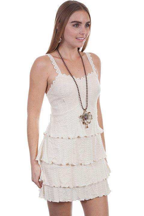 Scully NATURAL CROCHET STRAP LAYERED DRESS - Scully Leather - Flyclothing LLC