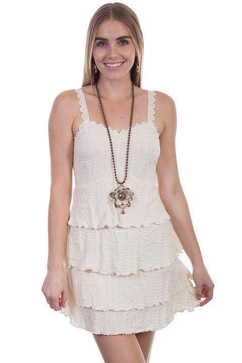 Scully NATURAL CROCHET STRAP LAYERED DRESS - Scully Leather - Flyclothing LLC