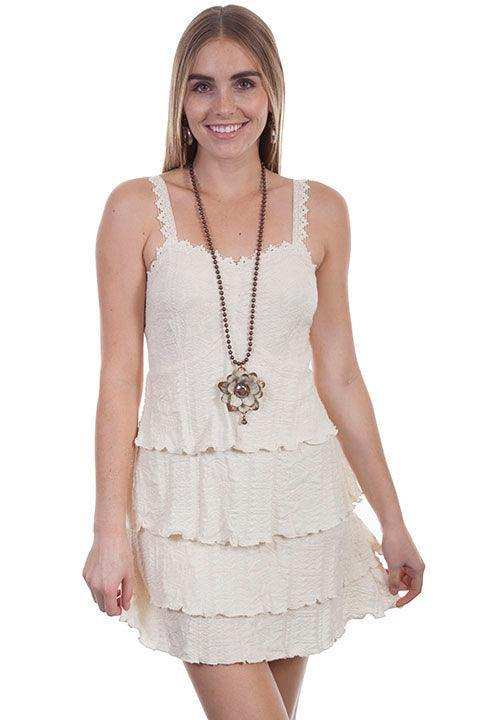 Scully NATURAL CROCHET STRAP LAYERED DRESS - Scully Leather - Flyclothing LLC