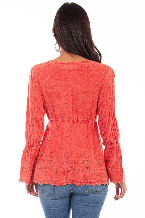 Scully BRICK PLUNGING NECK LINE W/BELL SLEEVES - Scully Leather - Flyclothing LLC