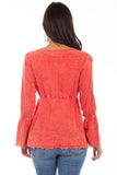 Scully BRICK PLUNGING NECK LINE W/BELL SLEEVES - Scully Leather