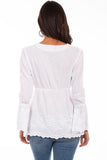 Scully WHITE PLUNGING NECK LINE W/BELL SLEEVES - Flyclothing LLC