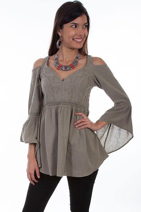 Scully OLIVE COLD SHOULDER TUNIC - Flyclothing LLC