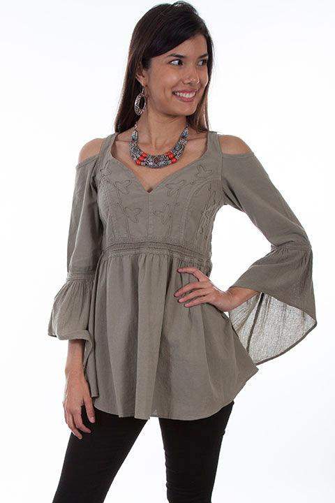 Scully OLIVE COLD SHOULDER TUNIC - Scully Leather - Flyclothing LLC