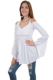 Scully WHITE COLD SHOULDER TUNIC - Scully Leather