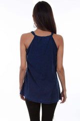 Scully DARK BLUE ROPE STRAP BLOUSE - Scully Leather - Flyclothing LLC