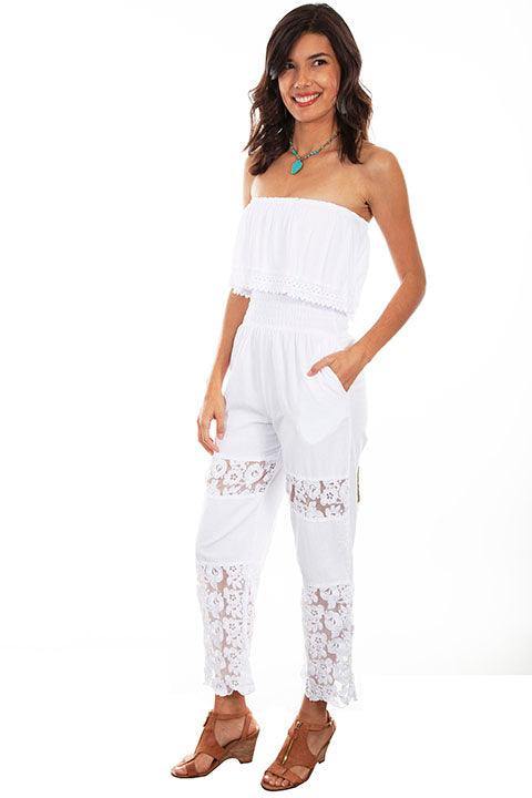 Scully WHITE TUBE TOP ROMPER - Scully Leather