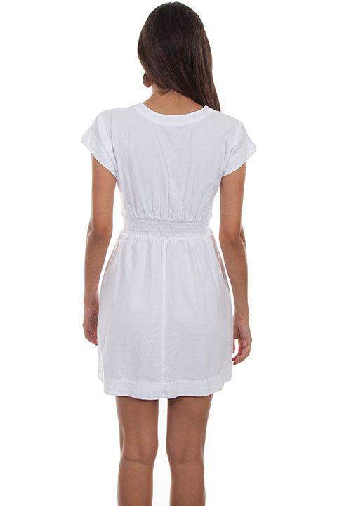 Scully WHITE CAP SLEEVE BUTTON FRONT DRESS - Scully Leather - Flyclothing LLC