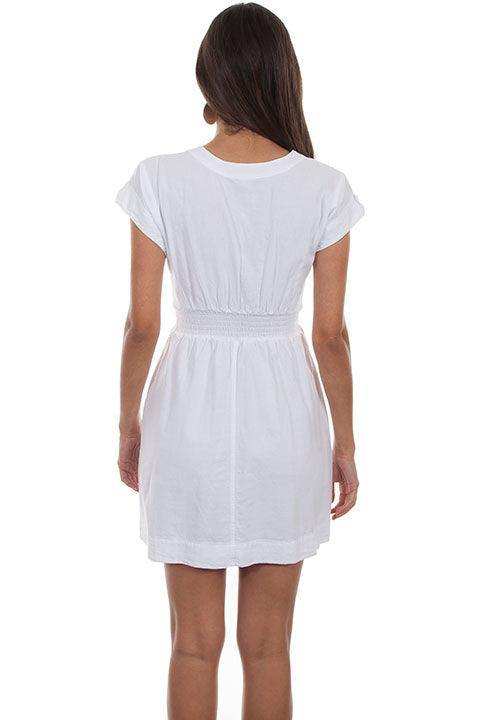 Scully WHITE CAP SLEEVE BUTTON FRONT DRESS - Scully Leather - Flyclothing LLC