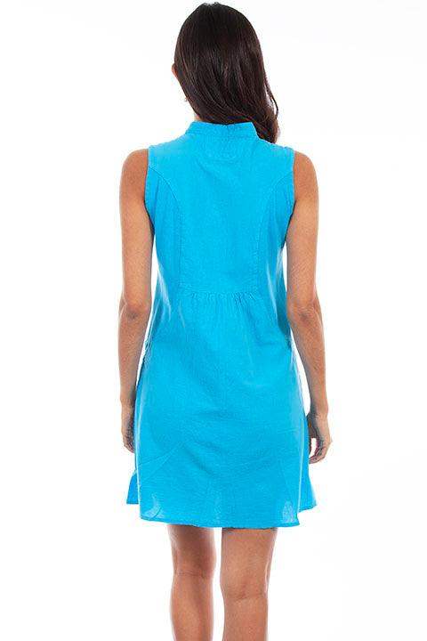 Scully TURQUOISE S/L DRESS W/POCKETS & KNIT SIDES - Scully Leather - Flyclothing LLC