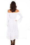 Scully WHITE SCOOP NECK L/S LONG DRESS - Scully Leather