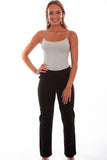 Scully BLACK ELASTIC WAIST CROCHET FRONT PANT - Scully Leather