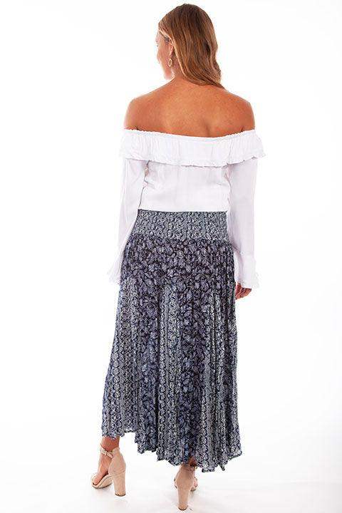 Scully BLUE PRINT SKIRT W/BELT - Scully Leather - Flyclothing LLC