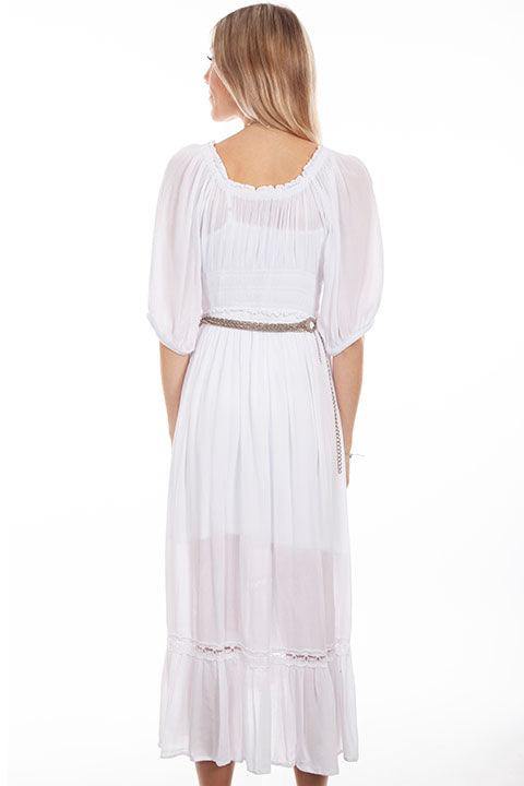 Scully WHITE LACE TRIM MAXI DRESS - Scully Leather