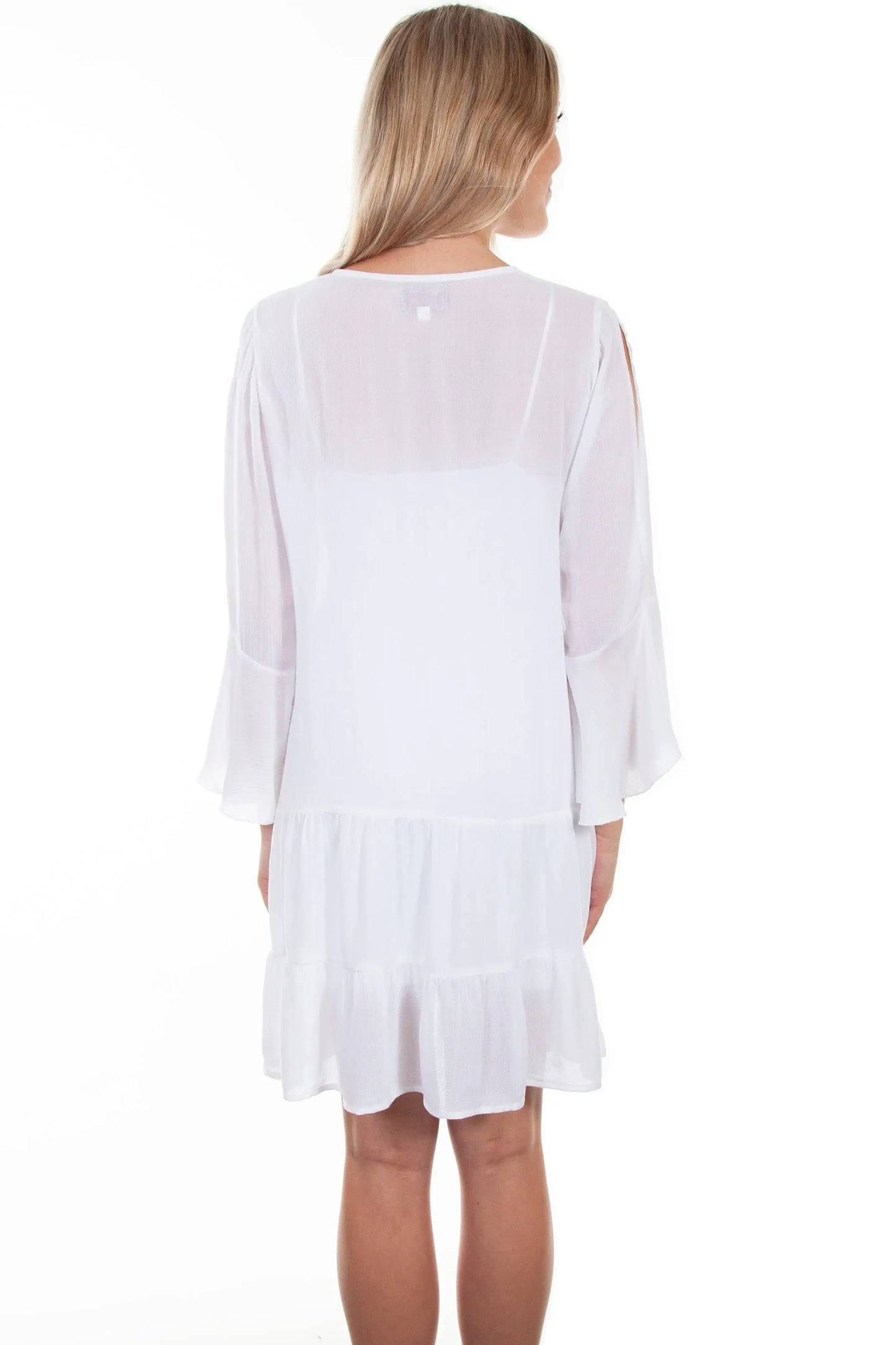 Scully WHITE TIE FRONT LACE BODICE DRESS - Scully Leather - Flyclothing LLC