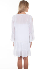 Scully WHITE TIE FRONT LACE BODICE DRESS - Flyclothing LLC