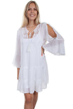 Scully WHITE TIE FRONT LACE BODICE DRESS - Scully Leather