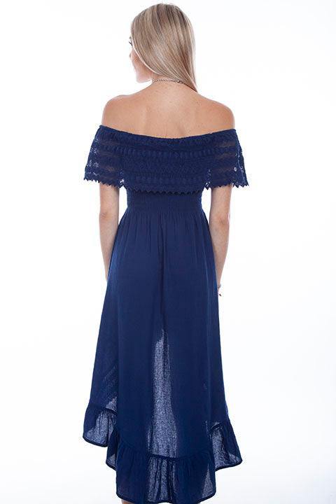 Scully Leather 100% Cotton Royal Off Shoulder Hi/Lo Dress - Scully Leather