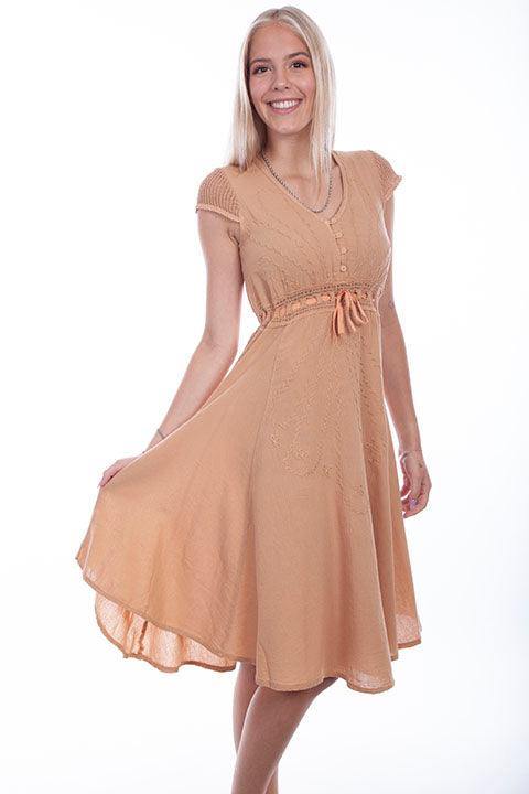 Scully Leather Toast Crochet Cap Sleeve Dress - Scully Leather