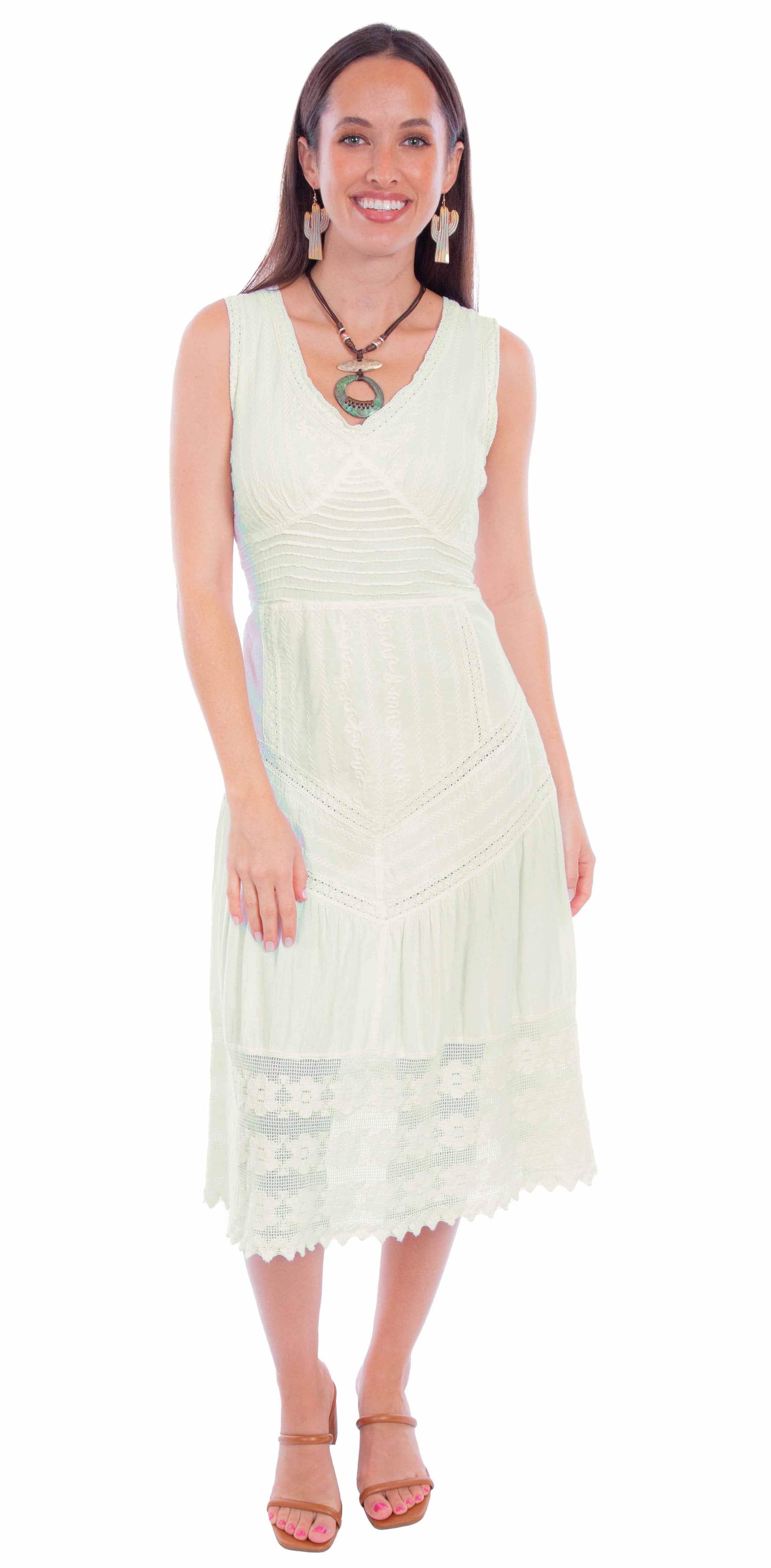 Scully Leather Cantina Vanilla Sleeveless Dress W/Tie Back - Scully Leather - Flyclothing LLC