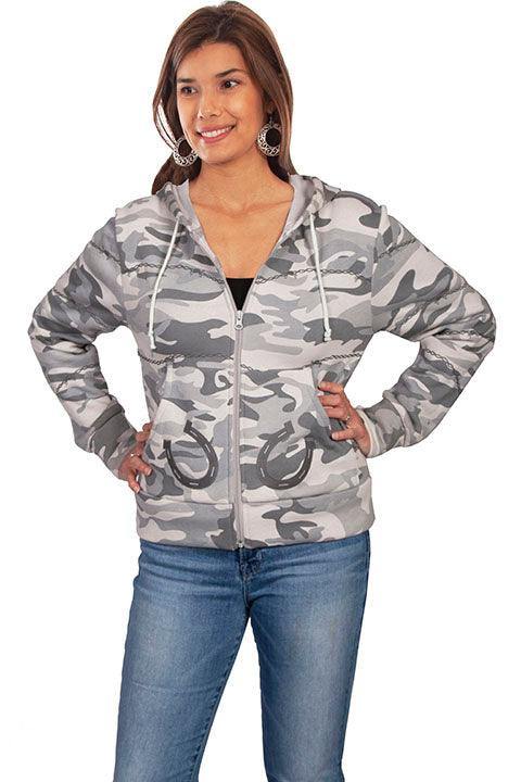 Scully CHARCOAL BARBWIRE/HORSE SHOE EMBROIDERED JACKET - Scully Leather