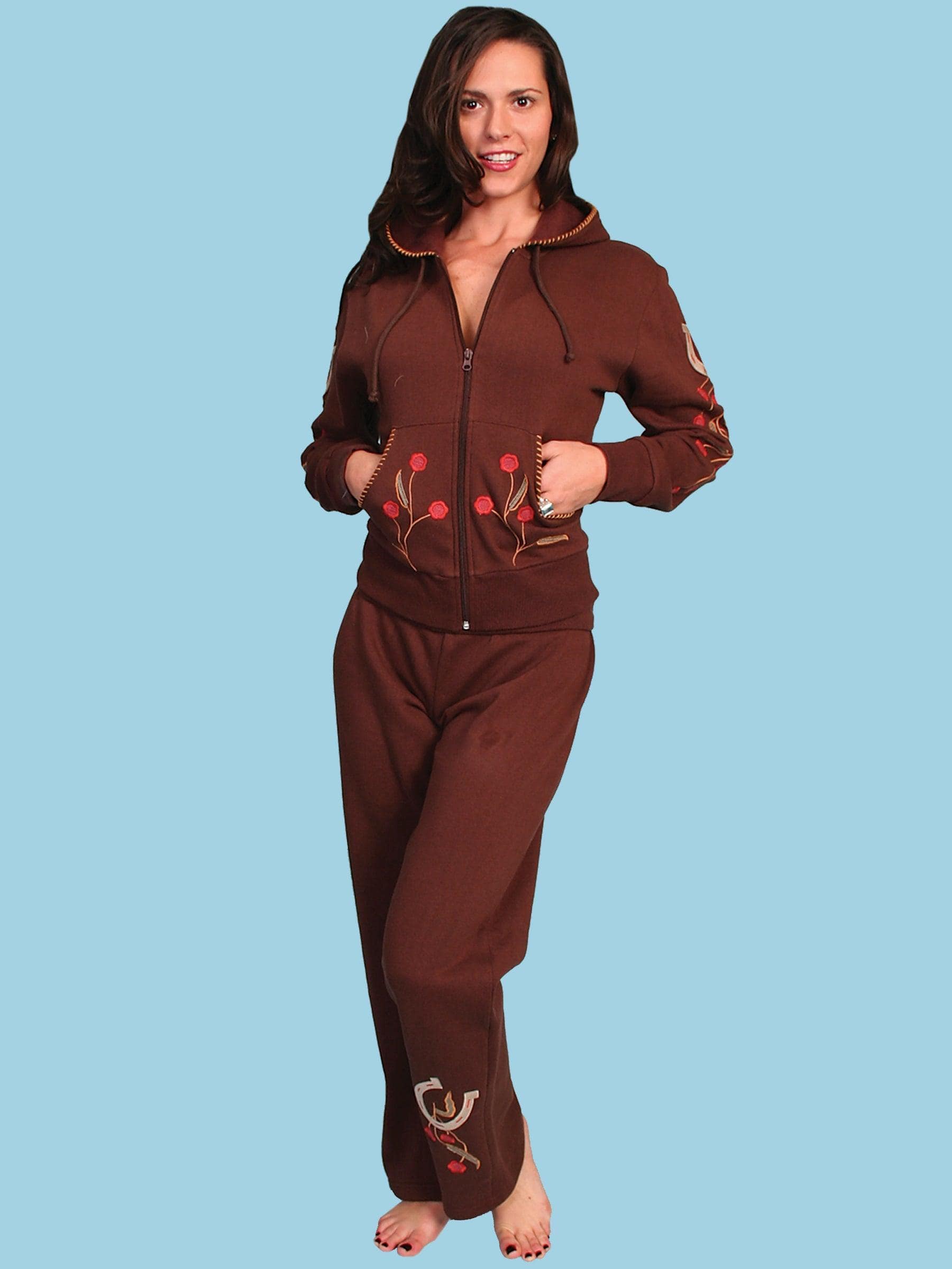 Scully CHOCOLATE HORSESHOE & VINE EMBROIDERED BOTTOM - Scully Leather