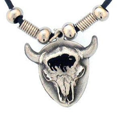 Bison Skull Adjustable Cord Necklace - Flyclothing LLC