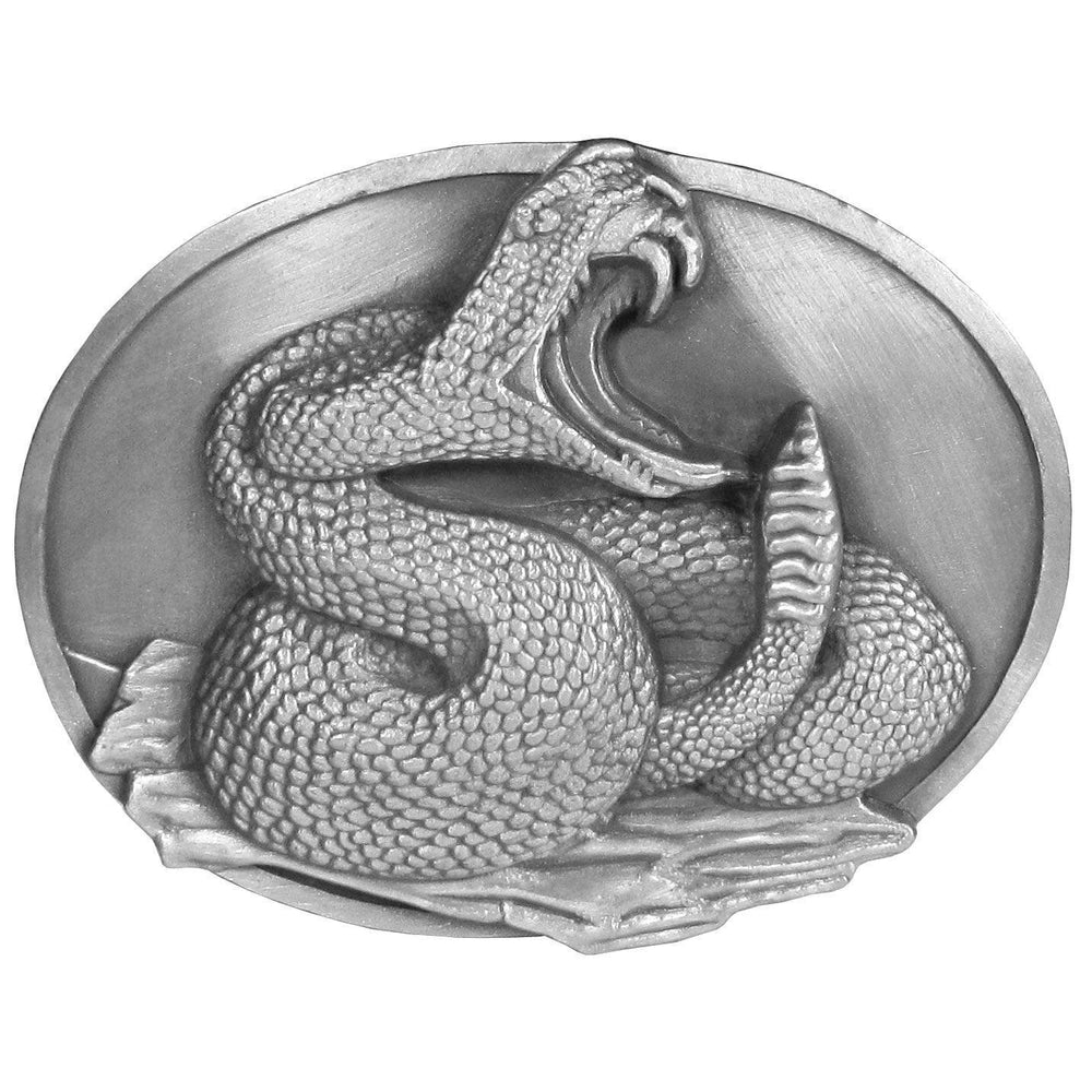 Snake Antiqued Belt Buckle - Siskiyou Buckle