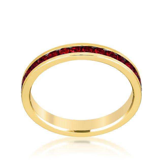Stylish Stackables with Garnet in Gold Crystal Ring - JGI - Flyclothing LLC