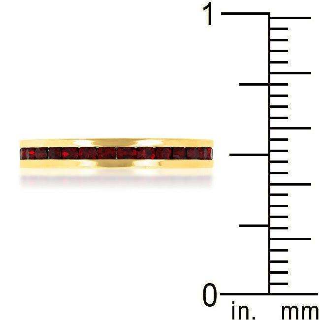 Stylish Stackables with Garnet in Gold Crystal Ring - JGI - Flyclothing LLC