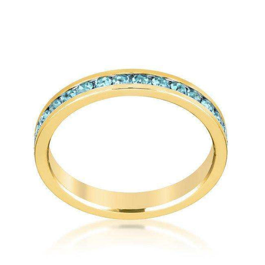 Stylish Stackables Aqua Crystal Gold Ring - JGI - Flyclothing LLC