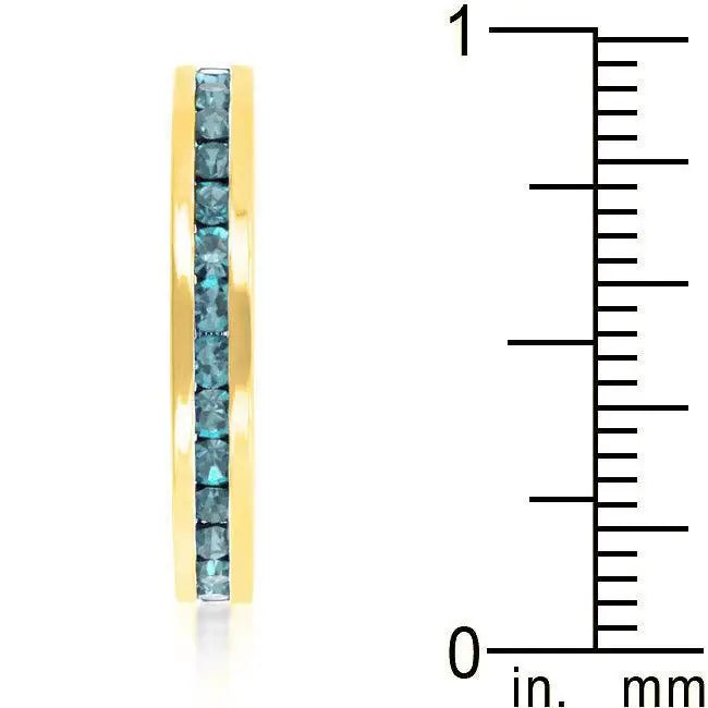 Stylish Stackables Aqua Crystal Gold Ring - JGI - Flyclothing LLC