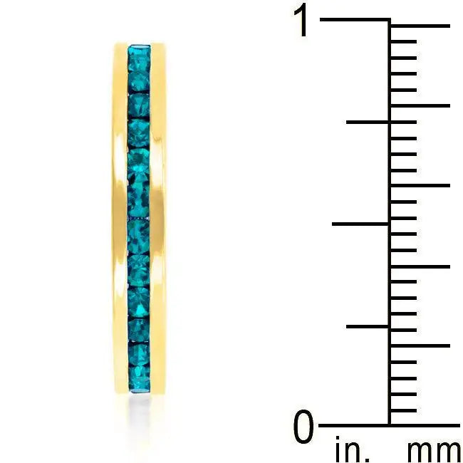 Stylish Stackables Turquoise Crystal Gold Ring - JGI - Flyclothing LLC