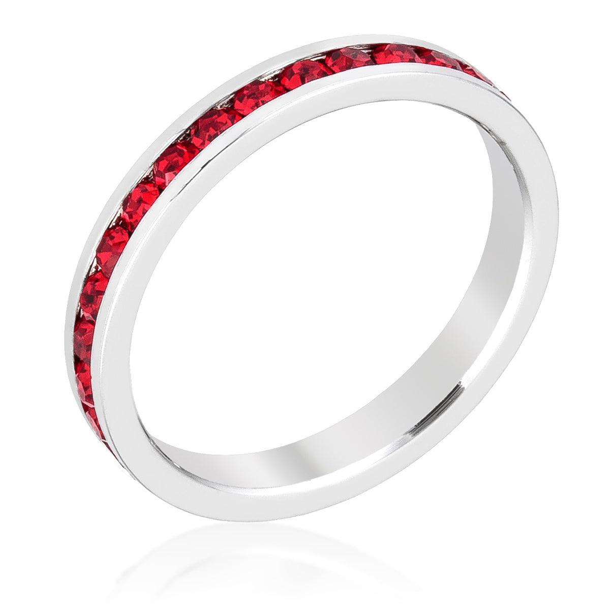 Stylish Stackables with Ruby Crystal Ring - Flyclothing LLC