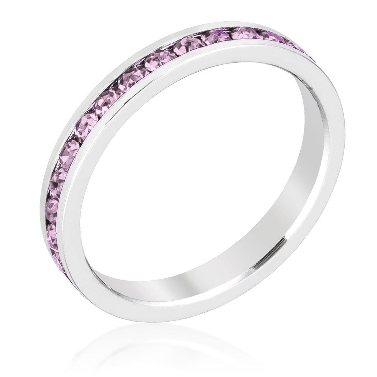 Stylish Stackables with Lavender Crystal Ring - Flyclothing LLC